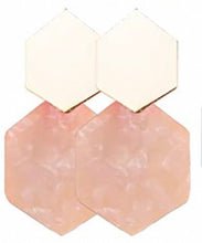 Load image into Gallery viewer, Acrylic Gold Polygon Earrings
