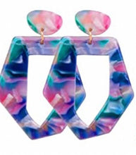 Load image into Gallery viewer, Acrylic Dangle Mottle Earrings
