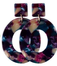 Acrylic Square/Circle Earrings