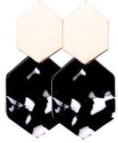 Load image into Gallery viewer, Acrylic Gold Polygon Earrings
