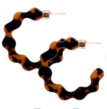 Brown and Black Scwiggle Hoops