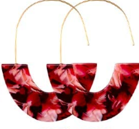 Gold Hooked Acrylic Earrings