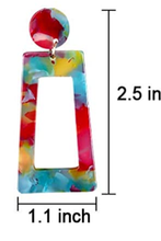 Load image into Gallery viewer, Rectangle Acrylic Earrings
