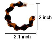 Load image into Gallery viewer, Brown and Black Scwiggle Hoops
