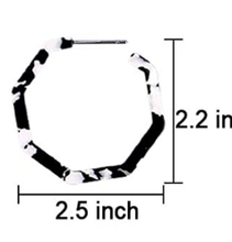 Load image into Gallery viewer, Black and White Polygonal Hoop Earrings
