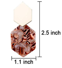 Load image into Gallery viewer, Acrylic Gold Polygon Earrings
